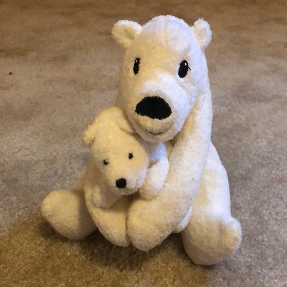 Little Tiger Big Polar Bear with Little Polar Bear Plush White Stuffed Animals